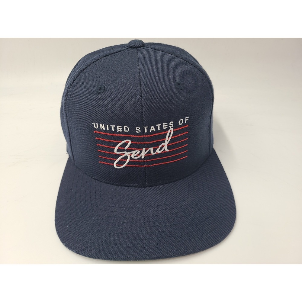 United States of Send Yupoong Snapback Hat Cap Wool Blend Full US Men Women Blue